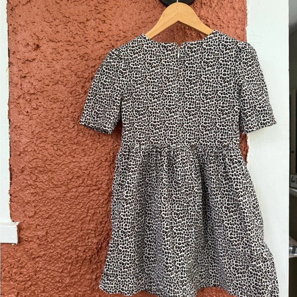GAP Kids Tan and Brown Cheetah Print Corduroy Holiday Dress Girl's Size Small